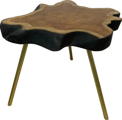Produktbild von Einzigartiger Teak Beistelltisch ANOMALA-XL ca. D50-55cm Natural