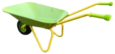 Produktbild von Muntel Kinder-Schubkarre – Hochwertige Qualität – Kinderspielzeug – Metall/Kunststoff – Lime/Rot/Schwarz