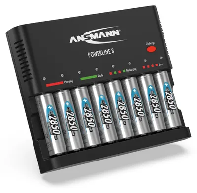 Produktbild von ANSMANN Akku Ladegerät für 1-4 AAA,AA NiMH Akkus inkl. 8x AA 2850er AA