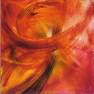 Produktbild von ARTland Wandbild Alu für Innen & Outdoor Roter Lichtertanz Größe: 70x70 cm