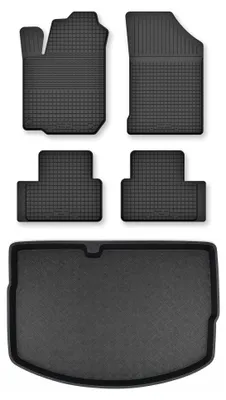 Produktbild von Gummimatten + Kofferraumwanne für Citroen C3 II 2009-2016 (Notrad) – Schwarz, Semi-Universal, angepasst – Wielganizator Semi-Universal