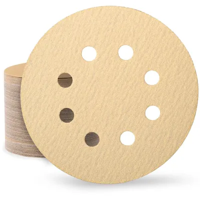 Productafbeelding van Schuurpapier 125 mm met klittenband, korrelgrootte 150, 80 stuks, 8 gaten, geschikt voor excenterschuurmachines, voor hout, metaal en verf