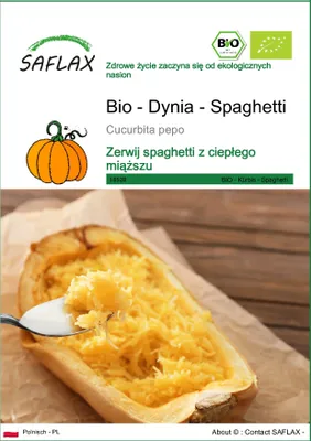 Zdjęcie produktu dla SAFLAX - Bio - Dynia - Spaghetti - 5 Nasiona - Cucurbita pepo
