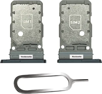 Produktbild von Samsung Galaxy S21 / Plus / Ultra 5G Sim Karten Halter Tray Adapter Fach Stecker Slot + Nadel Dual Navy Blau