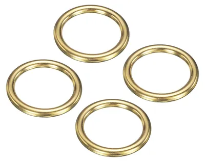 O-Ringe 4er-Set Messing 50x38mm 6mm dick nahtlos gold für Basteln & Leinen