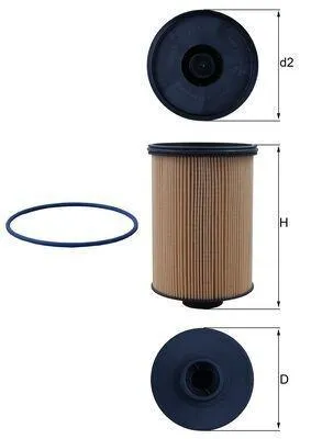 Produktbild von Kraftstofffilter MAHLE KX 659D für MAN TGM II Filtereinsatz