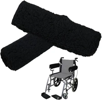 Obrázek produktu pro Dvojice odnímatelných ergonomických potahů na područky invalidních vozíků, kancelářských židlí nebo skútrů, černé