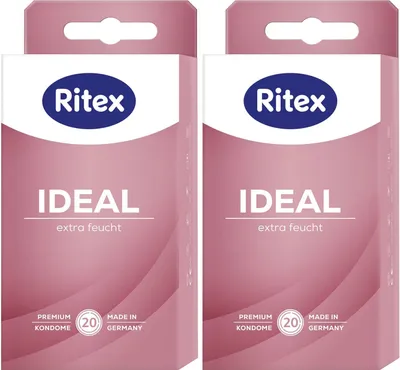 Produktbild von Ritex Ideal Kondome 2 x 20 Stück extra feucht mit extra viel Gleitmittel Set