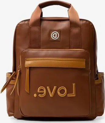 Produktbild von Desigual Damen 20SAKP29-6011 Rucksack mit aufgestickter LOVE BACK_FLOUR Randers camel