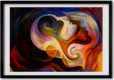 Produktbild von Bild - Bilder - Bilderrahmen - 70 cm x 50 cm - MDF-Rahmen, Wandkunst Abstraktion