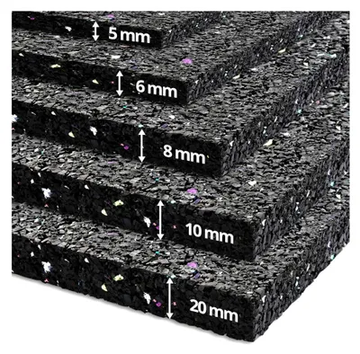 Produktbild von Waschmaschinenmatte gegen Vibrationen, 20 mm dick, Gummi, 125 x 100 cm