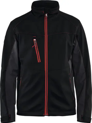 Produktbild von BLAKLÄDER® unisex Softshelljacke 4950 schwarz, rot Größe M