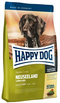 Produktbild von Happy Dog Sensible Neuseeland, Adult, jede Rasse, Lamm, 300 g, Gluten-frei