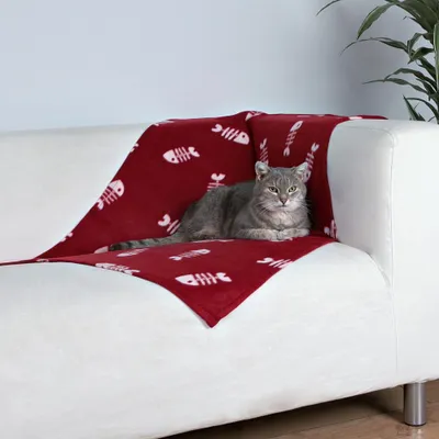 Productafbeelding van Trixie fleece deken Beany, 100 x 70 cm, bordeauxrood