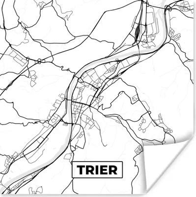 Produktbild von MuchoWow® Poster Karte - Trier - Stadtplan 75x75 cm - Wand Dekoration