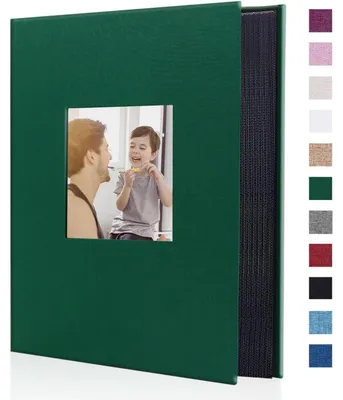 Produktbild von Fotoalbum Einsteckalbum 300 Fotos 10x15 cm Dunkelgrün Leinen Hardcover