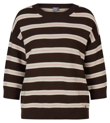 Produktbild von Rabe Pullover Braun Größe 38 gestreift Rundhalsausschnitt 3/4-Ärmel