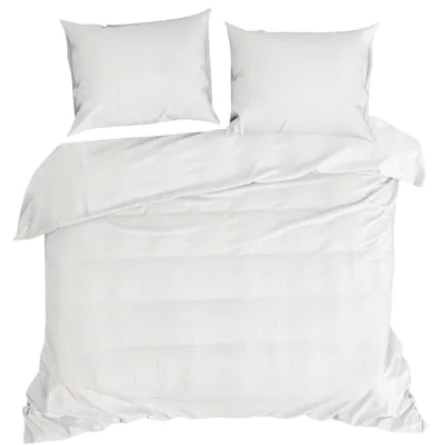 Image de EUROFIRANY | Ensemble de housse de couette - Linge de lit - blanc - 160 x 200 cm - Taie d'oreiller - 100 % coton