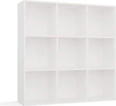 Immagine prodotto di MALAX 3x3 H Scaffale con retro integrato - Libreria | Colore: bianco opaco