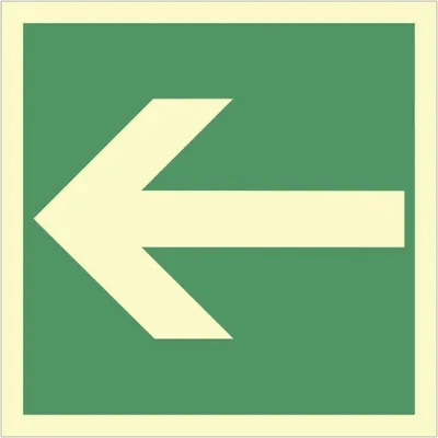 Produktbild von Dreifke® Schild Richtungsangabe, BGV A8, Kunststoff, langnachleuchtend, 160-m...