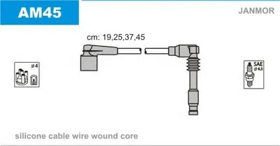Produktbild von JANMOR AM45 Zündkabelsatz Zündleitungssatz für CHEVROLET CAPTIVA (C100, C140) NUBIRA Kombi LACETTI (J200) Rezzo (U100) NUBIRA Stufenheck