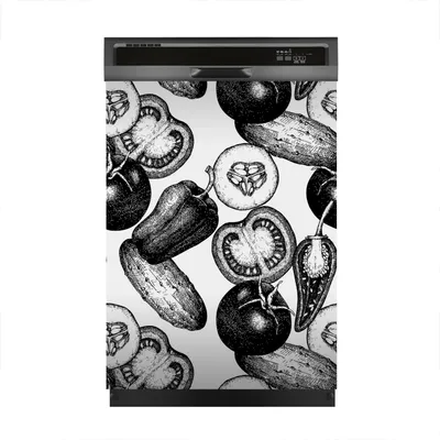 Produktbild von Magnete Dekorative 60x80 cm Küche Magnetmatte Spülmaschine - handgezeichnetes Gemüse