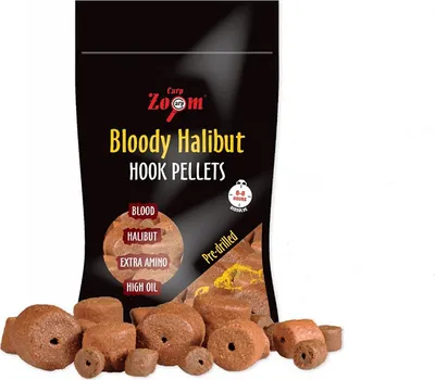 Obrázek produktu pro Carp Zoom pelety s dírou Bloody Halibut Hook Pellets 150g Průměr: 20mm