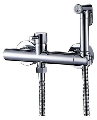 Produktbild von Wasserhähne, mattschwarz und verchromt, Badezimmer-Sprühset, Heiß- und Kaltmischer aus massivem Messing, wandmontierter Wasserhahn
