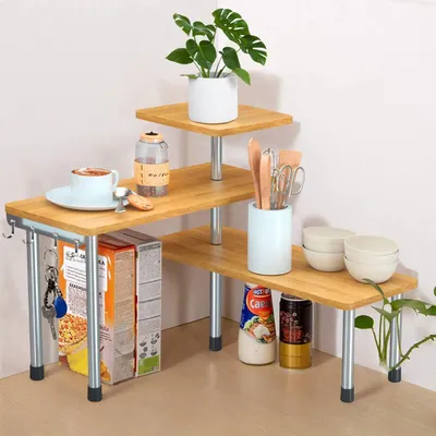 Produktbild von Kücheneckregal, 3 Ebenen, 4 Haken, für Küche