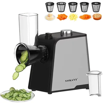 Elektrische Gemüseraspel 5-in-1, 1000 W, Edelstahl