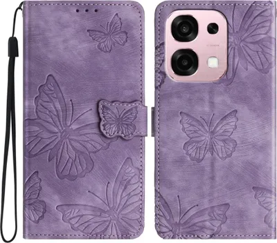 Produktbild von OPPO A6 Pro 5G Hülle - Coverup Schmetterlinge Klapphülle - Violett