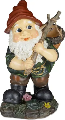 Produktbild von Klassischer Gartenzwerg mit Korb, wetterfest, bunt