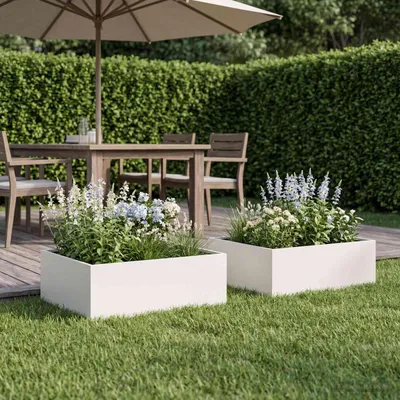 Immagine prodotto di Maison Exclusive - Vaso da giardino, confezione da 2 pezzi, bianco, 60 x 60 x 20 cm
