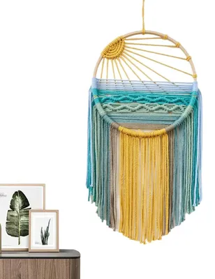 Productafbeelding van Solidchoice - Macrame Wanddecoratie met Droomvanger en Regenboog Motief
