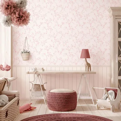 Productafbeelding van Profhome 770751-GU Fotobehang bloemen mat roze crèmewit 1,59 m x 2,8 m