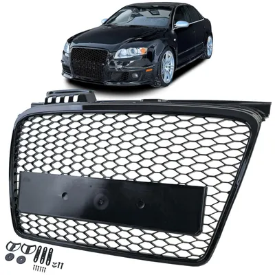 Produktbild von Sportgrill ohne Emblem schwarz glänzend für Audi A4 8E B7 2004-2008