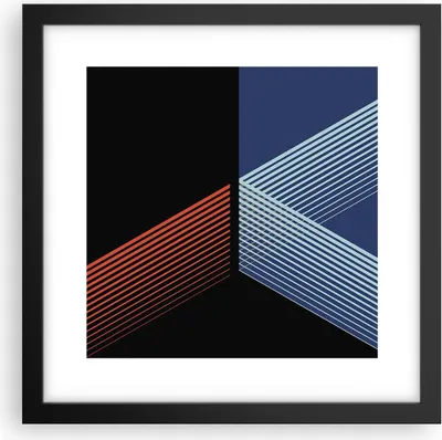 Produktbild von Gerahmtes Poster - Schwarzer Rahmen - Abstraktion Schwarz Blau - 30x30 cm - Wand Bild - Wanddeko - Wandbilder - Kunstposter - Wandposter - Bilderrahmen - Bilder - Kunstdruck - P2BAC30x30-4458