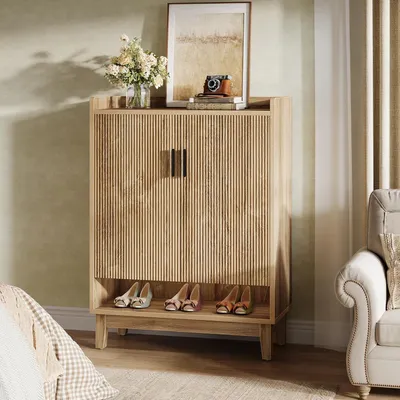 Image de Armoire à chaussures vintage - Rangement à chaussures - Étagère à chaussures - Armoire à chaussures - Meuble à chaussures - Capacité pour 20 paires