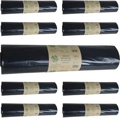 Produktbild von Müllsäcke Abfallsäcke Müllbeutel 120 L Mittelstark 9 Rollen Schwarz Mülltüte