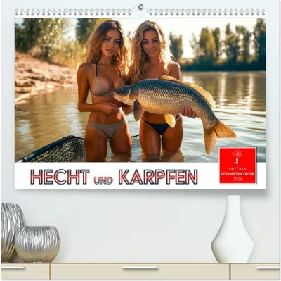 Produktbild von Hecht und Karpfen (hochwertiger Premium Wandkalender 2026 DIN A2 quer), Kunstdruck in Hochglanz