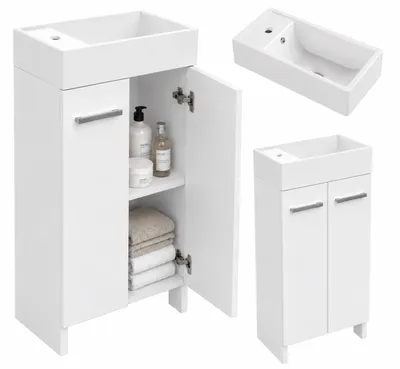 Produktbild von paplinskimoebel Waschtisch mit Unterschrank 81 cm x 40 cm x 22 cm Waschbeckenunterschrank - waschbecken 40 cm - Waschbecken mit Unterschrank für Badezimmer – schrank klein, KI-generiertes Bild