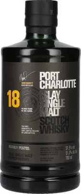 Produktbild von Port Charlotte 18 Years Old Heavily Peated Islay Single Malt 2025 51,5% Vol. 0,7l