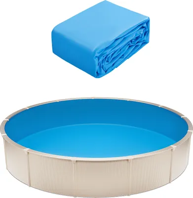 Image de Revêtement de piscine rond VEVOR, φ550x147 cm, revêtement en vinyle, résistant à l'usure, pour piscines hors sol avec une hauteur de paroi de 132 cm, uni