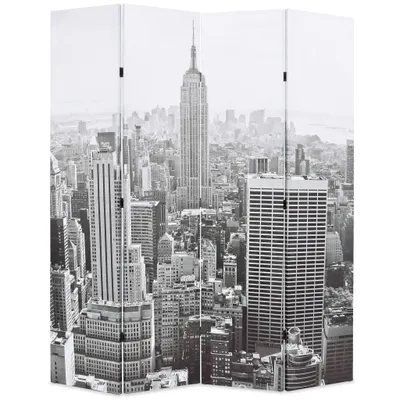 Productafbeelding van Paravent "Jungingen" van polyester, zwart en wit. Afmetingen (breedte/hoogte): 160x170 cm