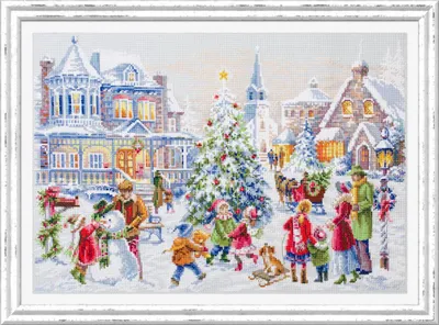 Produktbild von Magic Needle Kreuzstich Stickpackung „Heiligabend“, Zählmuster, Aida 14, 46x31cm