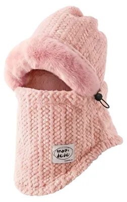 Produktbild von Sturmhaube Winter Thermo Fleece Balaclava 3-in-1 Kapuzenschal Winddicht Rosa