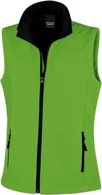 Produktbild von Result Core R232F | Damen Printable Soft Shell Bodywarmer - Farbe: Vivid Green/Black - Größe: XXL