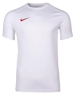 Image de Maillot de football Nike Dri-FIT Park VIII à manches courtes pour enfants, couleur blanc/université