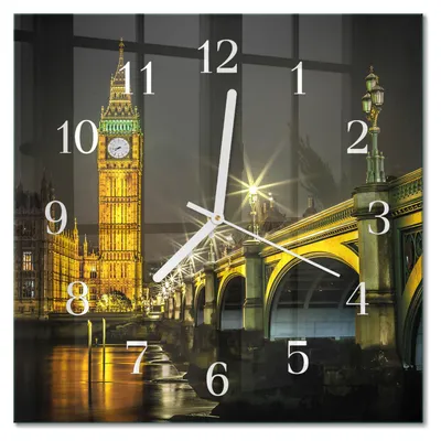Produktbild von Tulup Glasuhr Wanduhr Küchenuhr Echt-Glas 30x30 cm Modern Dekorativ Geräuschlos Weiße Zeiger - London