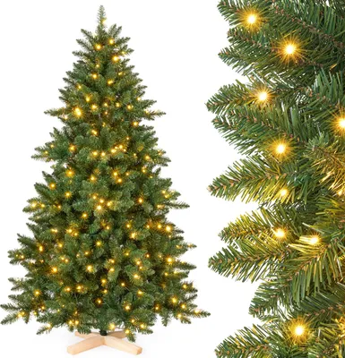 Produktbild von Yorbay Künstlicher Weihnachtsbaum 210cm Nordmanntanne mit 420 LEDs Tannenbaum für Weihnachten-Dekoration